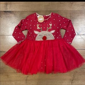 Mud Pie Polka Dot Reindeer Christmas Dress